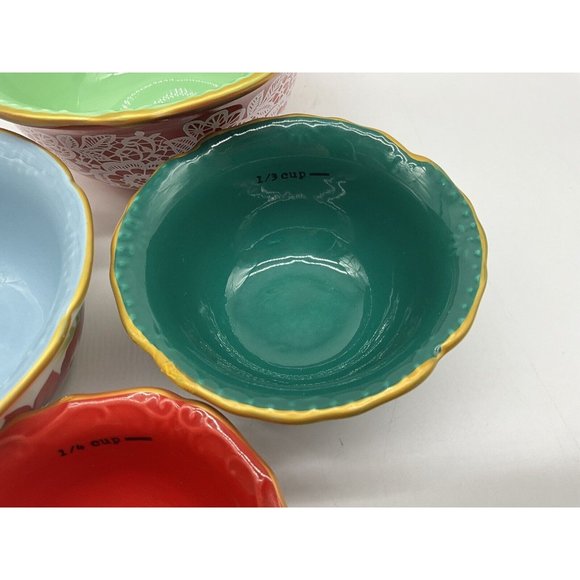 Pioneer Woman ~ Set Of 4 Nesting Measuring Bowls ~ Vintage Floral Kitchenware - Picture 10 of 16